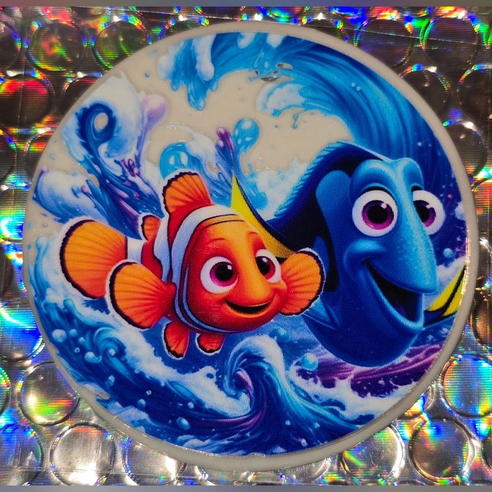 Nemo and Dory Custom Christmas Ornament with Real Pearl #1016